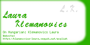 laura klemanovics business card